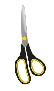 Vector scissors black and yellow Stock Illustration