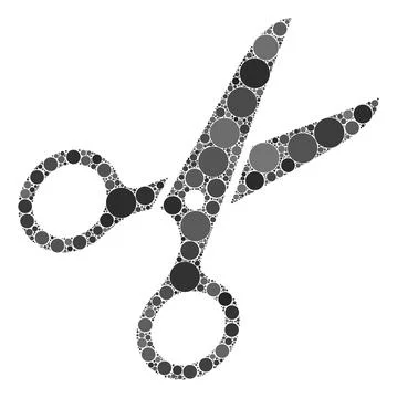 Vector Scissors Collage of Small Circles Stock Illustration