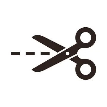 Vector scissors with cut lines Stock Illustration