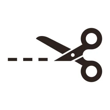 Vector scissors with cut lines Stock Illustration