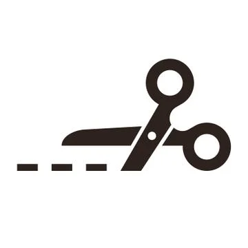 Vector scissors with cut lines Stock Illustration