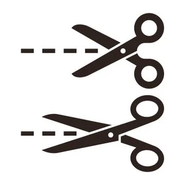 Vector scissors with cut lines Stock Illustration