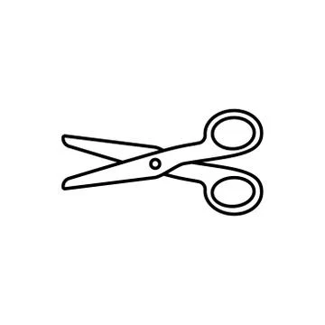 Vector scissors with cut lines isolated on white background Stock Illustration