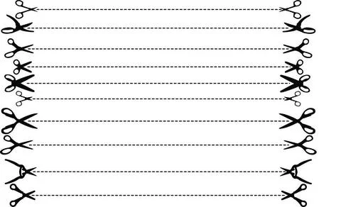 Vector Scissors with Dashed Lines Original silhouettes of Vector scissors ... Stock Photos