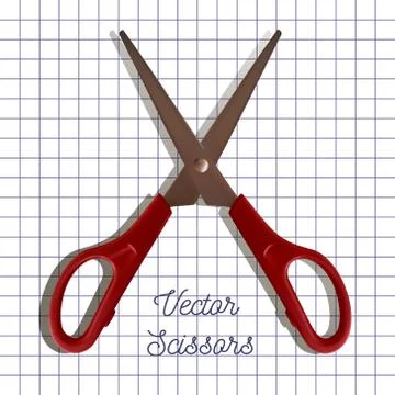 Vector scissors on paper background Stock Illustration