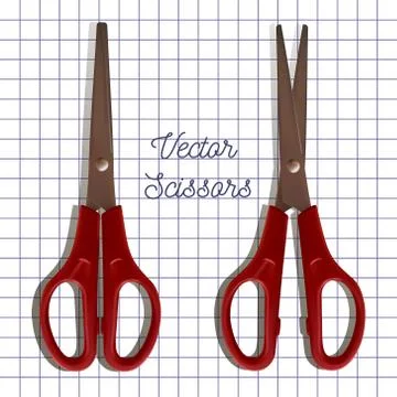 Vector scissors on paper background Stock Illustration