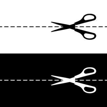 Vector scissors set. Black and white silhouettes Stock Illustration