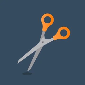 Vector scissors with shadow on background Stock Illustration