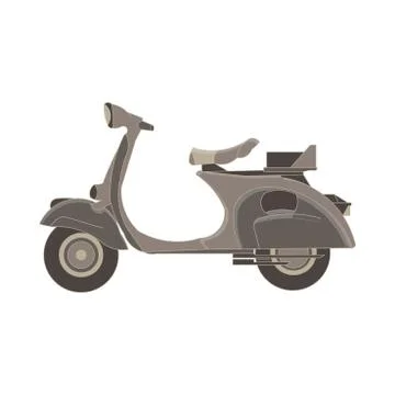 Vector scooter flat icon delivery illustration. Bike side view isolated. Cart Stock Illustration