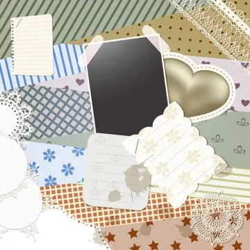 Vector scrapbook template design Stock Illustration