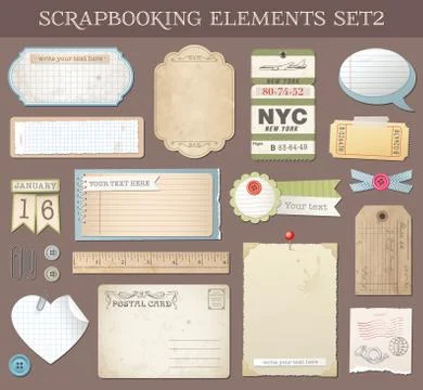 Vector Scrapbooking Elements Set 2 Stock Illustration