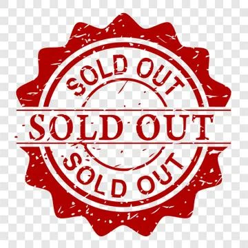 Vector Scratch Red Circle Rubber Stamp, Sold Out, at transparent effect backg Stock Illustration