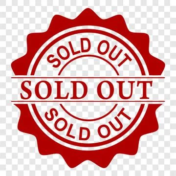 Vector Scratch Red Circle Rubber Stamp, Sold Out, at transparent effect backg Stock Illustration