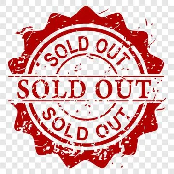 Vector Scratch Red Circle Rubber Stamp, Sold Out, at transparent effect backg Stock Illustration