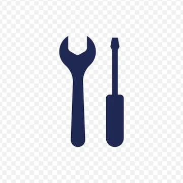 Vector screwdriver and wrench flat icon. Stock Illustration