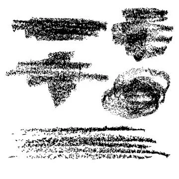 Vector scribble crayon abstract shape, set 5, isolated on white Illustrazione stock