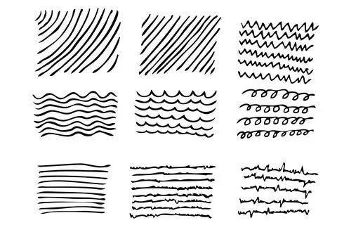 Vector Scribble Hand Draw Sketch Pattern wave, diagonal, curl, sharp, for you Illustrazione stock