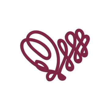 Vector scribble line heart art Stock Illustration