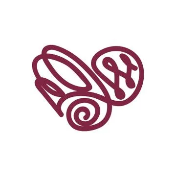 Vector scribble line heart art Stock Illustration