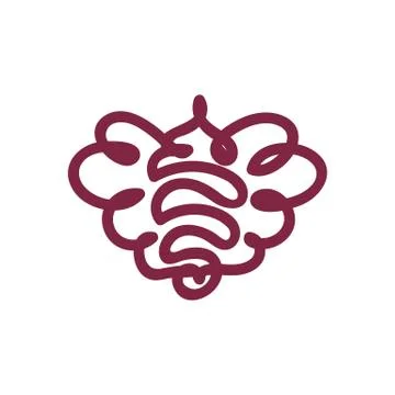 Vector scribble line heart art Stock Illustration