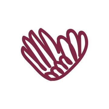 Vector scribble line heart art Stock Illustration