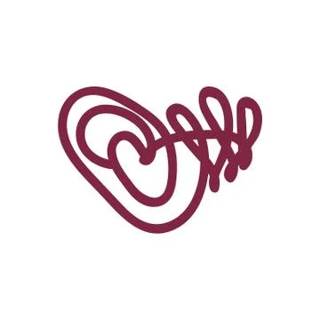 Vector scribble line heart art Stock Illustration
