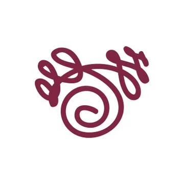 Vector scribble line heart art Stock Illustration