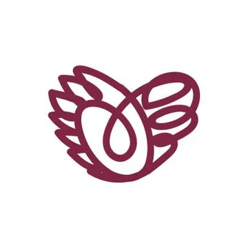 Vector scribble line heart art Stock Illustration