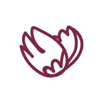 Vector scribble line heart art Illustrazione stock