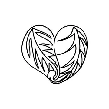 Vector scribble line heart art Stock Illustration
