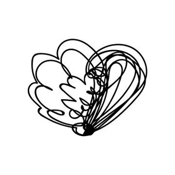 Vector scribble line heart art Stock-Illustration