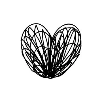 Vector scribble line heart art Stock-Illustration