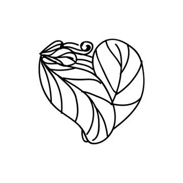Vector scribble line heart art Stock Illustration