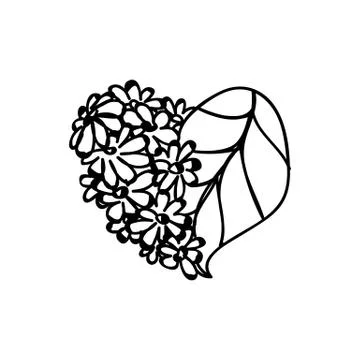 Vector scribble line heart art Stock Illustration