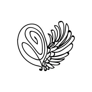 Vector scribble line heart art Stock Illustration