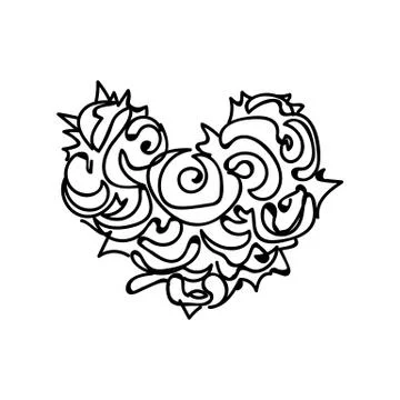 Vector scribble line heart art Stock-Illustration