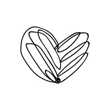 Vector scribble line heart art Illustrazione stock