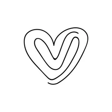 Vector scribble line heart art Stock Illustration