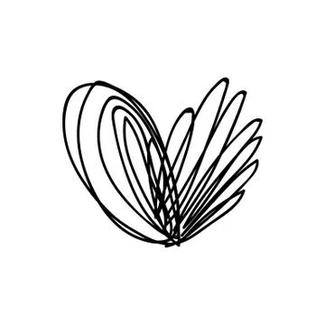 Vector scribble line heart art Stock Illustration
