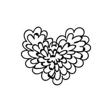 Vector scribble line heart art Stock Illustration
