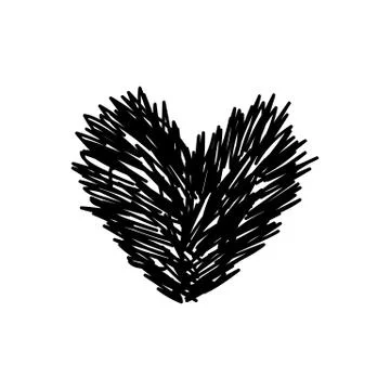 Vector scribble line heart art Stock-Illustration