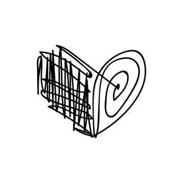 Vector scribble line heart art Stock Illustration