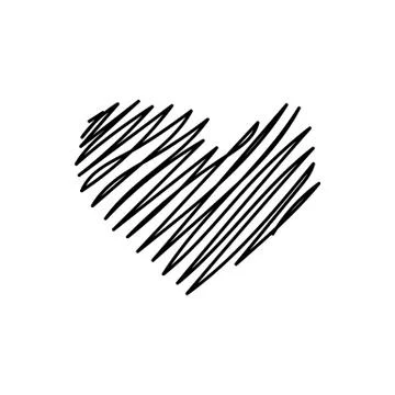 Vector scribble line heart art Stock-Illustration