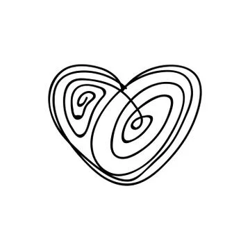 Vector scribble line heart art Stock Illustration