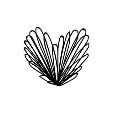Vector scribble line heart art Stock Illustration