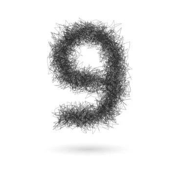Vector scribble numbers Stock Illustration