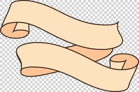 Vector scroll ribbons are twisting on transparent backdrop showing cream Illustrazione stock