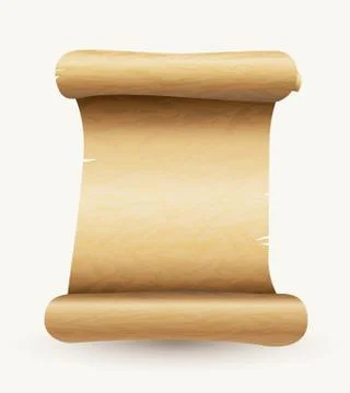 Vector scrolled old paper illustration. Stock Illustration