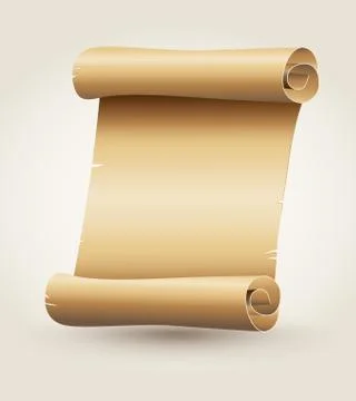 Vector scrolled old paper illustration. Stock Illustration