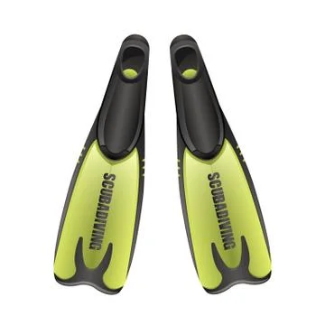 Vector scuba diving flippers isolated on white Stock Illustration